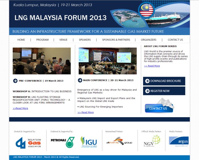 LNG Malaysia 2013 Website Design